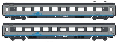 Pirata PI9718 - H0 - 2-tlg. Set Personenwagen Cisalpino, 2. Kl., SBB, Ep. V